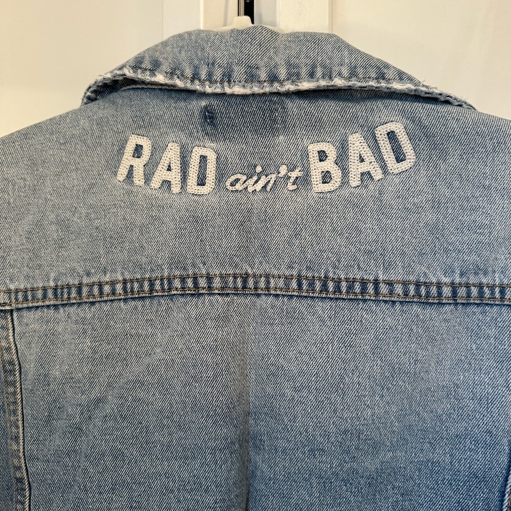 Amuse Society “Rad Ain’t Bad” embroidered denim jacket